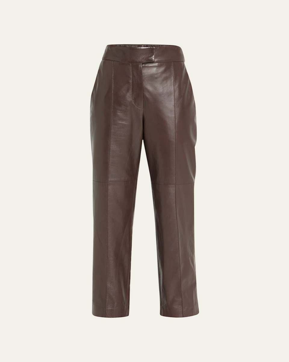 Nappa Leather Straight-Leg Trousers